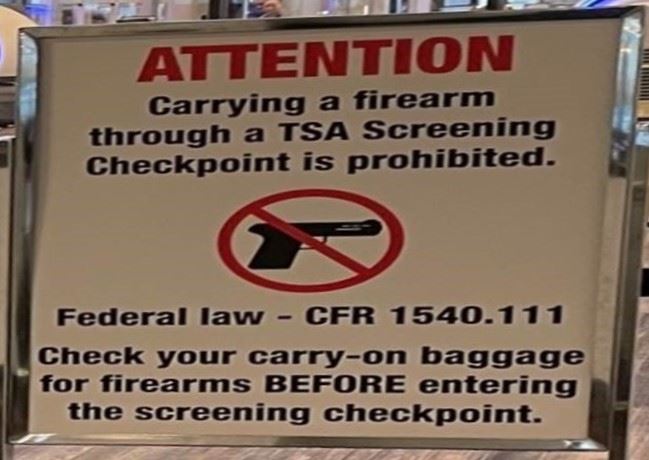 No Firearm sign at Checkpoint-  web