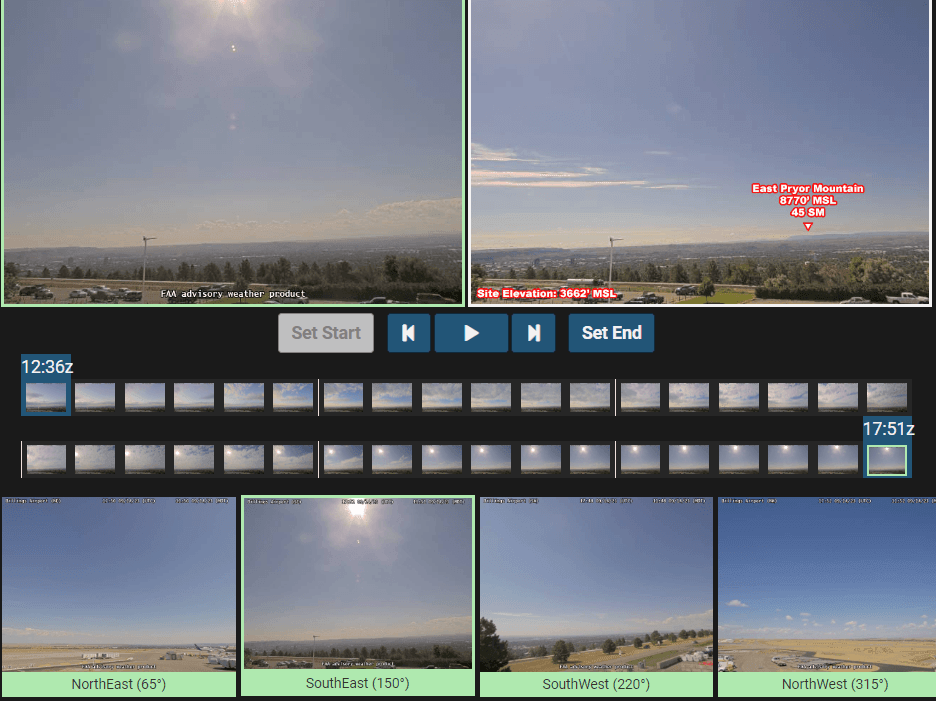 Multi shot view from FAA weather cameras